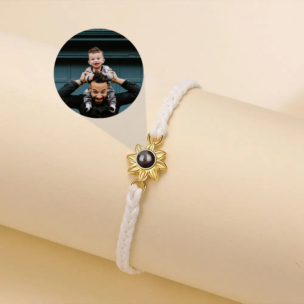 2023 New Personalized Photo Projection Bracelet Custom Photo Bracelets for Women Couple Rainbow Color Jewelry Mother's Day Gift