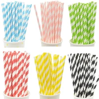 biodegradable stripes paper straws pink blue yellow stripes drinking straws baby birthday party shower kids weddingdecoration