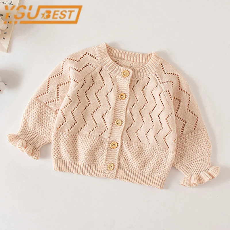 

Детский вязаный кардиган с вышивкой, на весну/осень