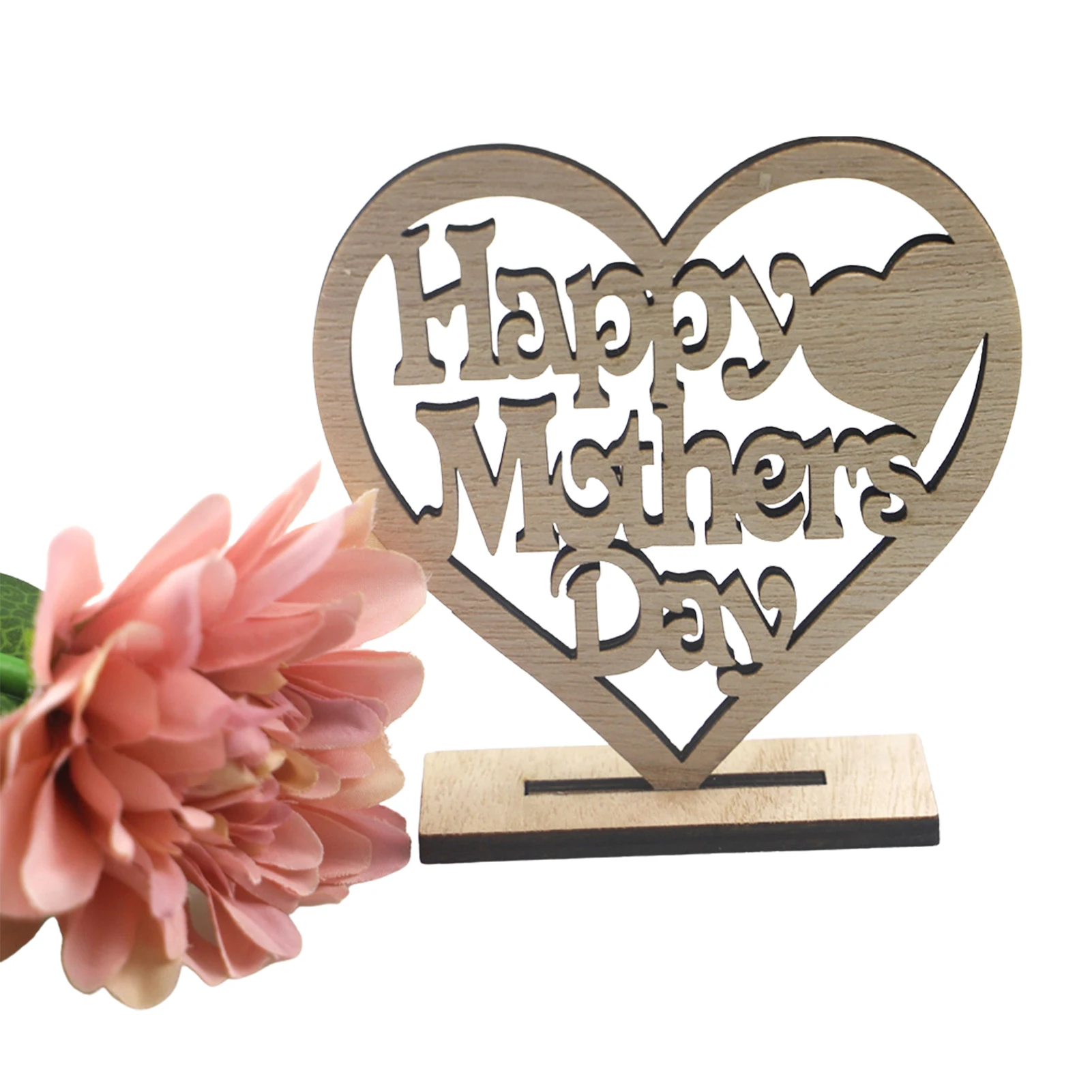 

Wooden Ornaments Mother's Day Embellishments Mom Thanks Heart Ornament Holiday Gift For Mothers Day Easy To Assemble