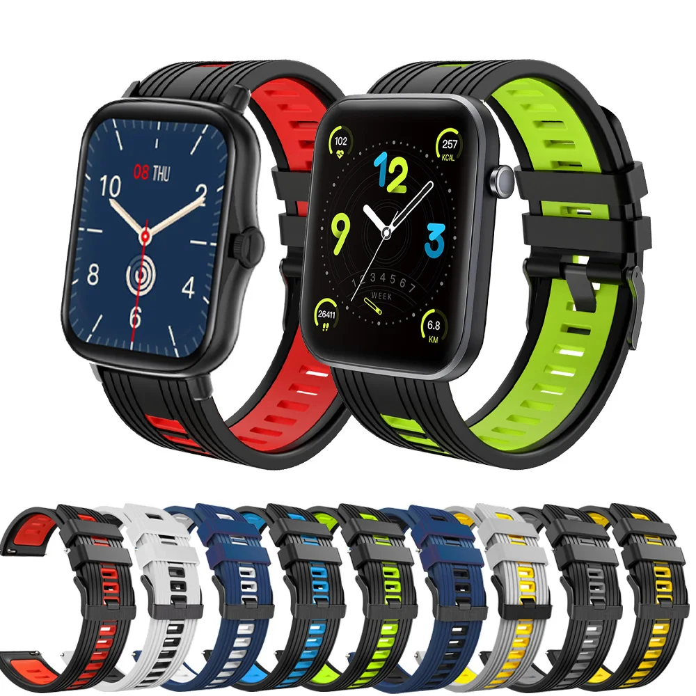 

Ремешок силиконовый для COLMI P8/P8 Plus/P28 Plus/V23 Pro, спортивный браслет для мужских часов, 20 мм 22 мм