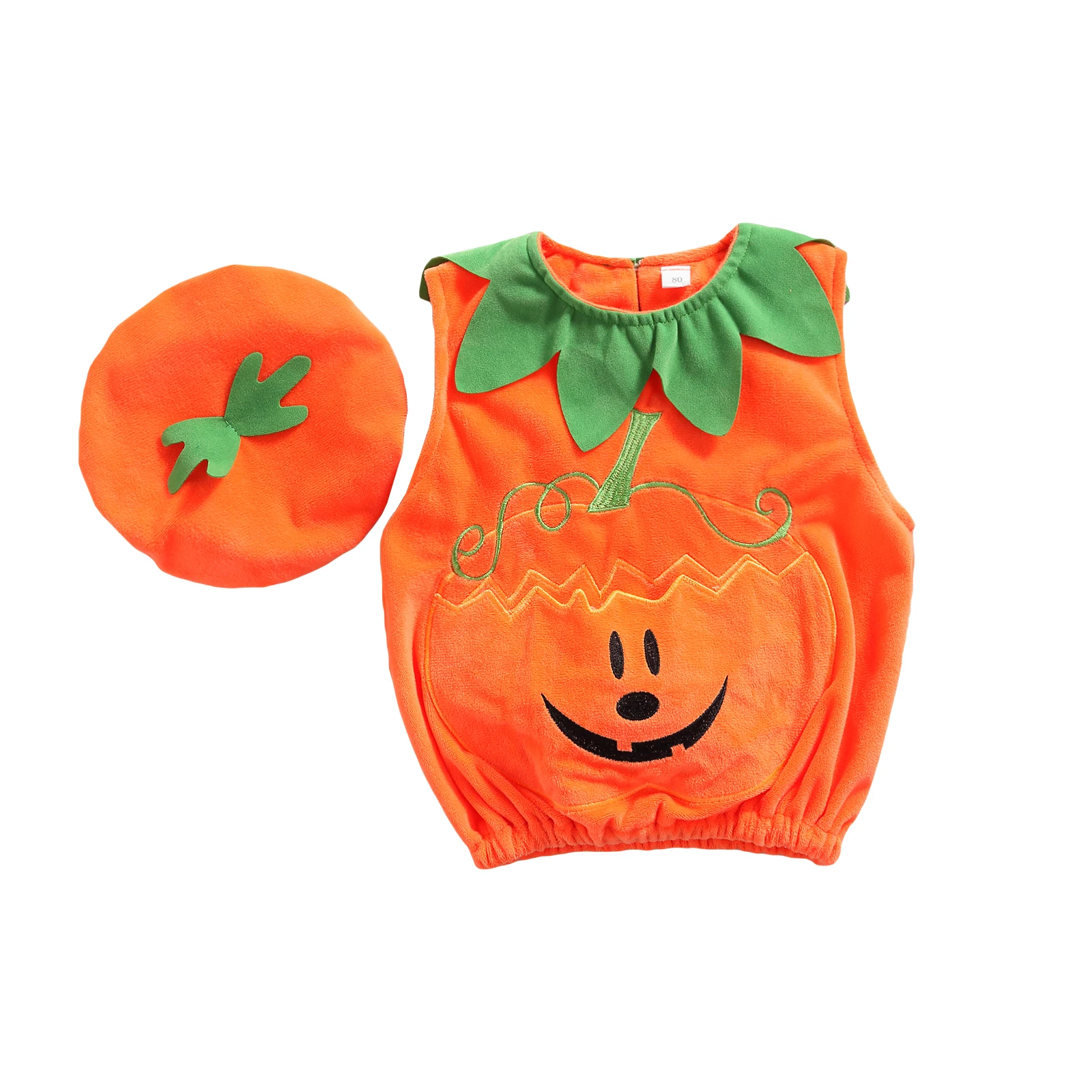 

Baby Boy Girl Halloween Costumes Pumpkin Romper Bodysuit Cute Pumpkin Cosplay Outfit Clothes with Hat