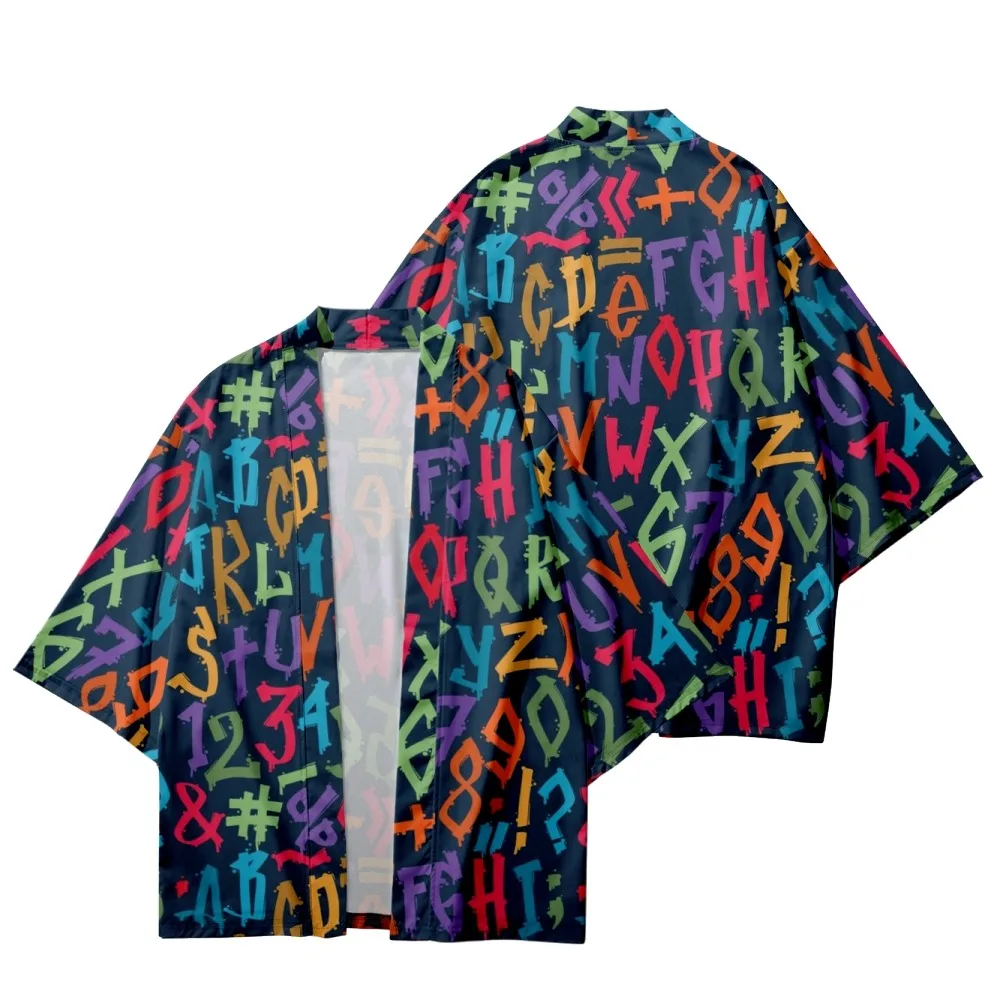 

New Doodle style Casual Summer Short Sleeve Kimono Shirt Unisex Casual Wear