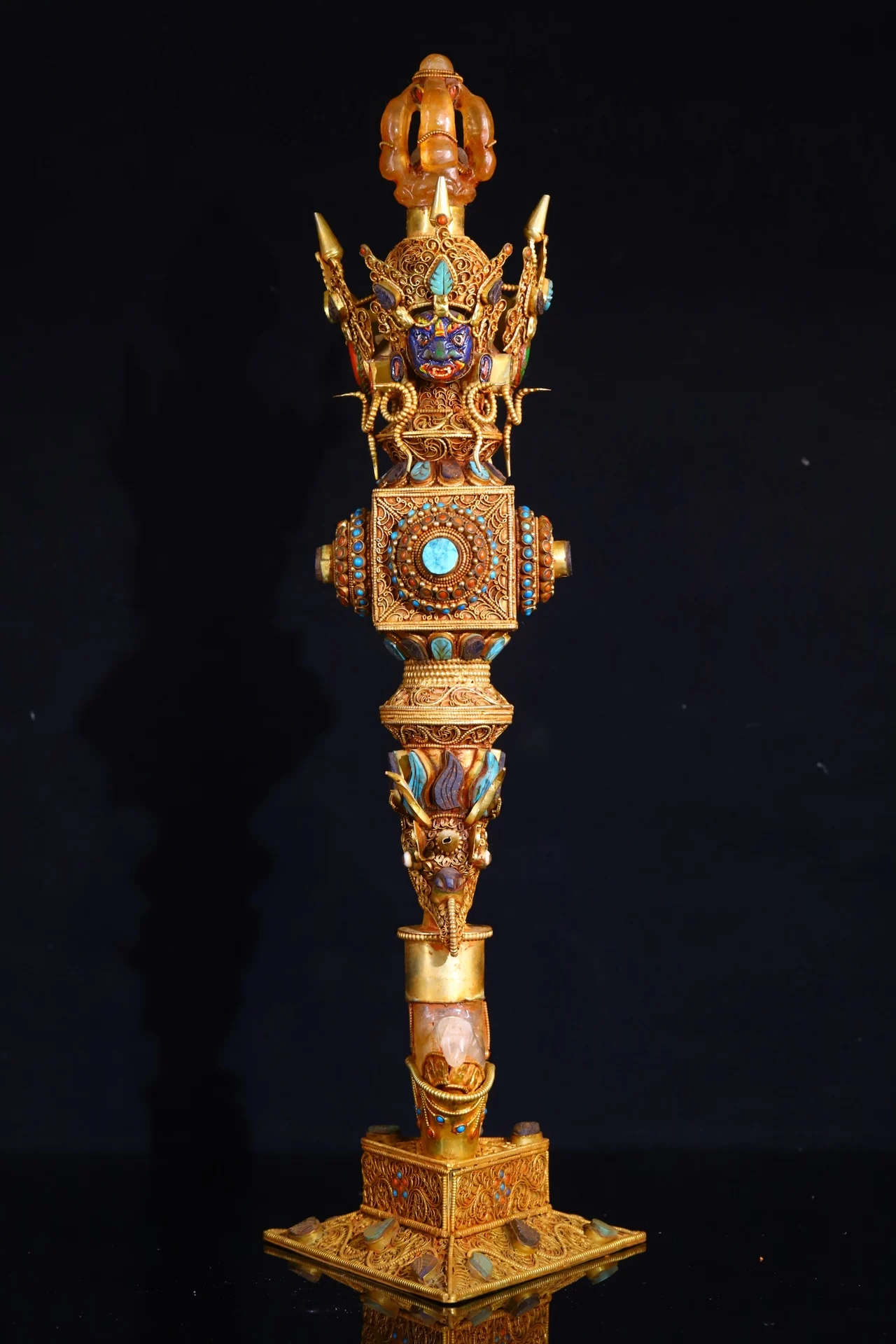 19-дюймовая коллекция тибетского храма старый натуральный кристалл тибетская