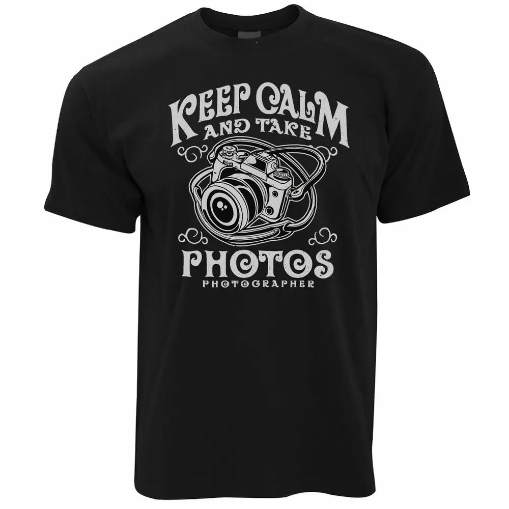 

Mens Funny Retro Art T Shirt Keep Calm And Take Photos Slogan Photography Tshirt