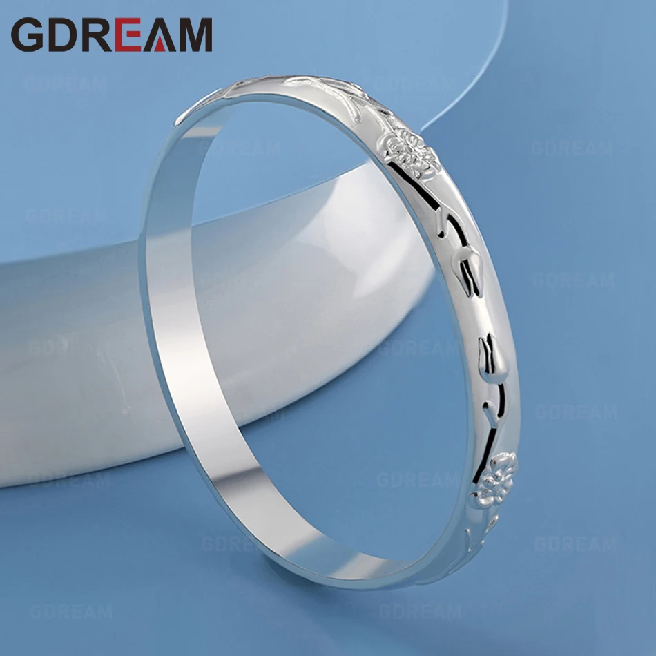 GDREAM Браслет из серебра 925 пробы с рельефным узором для женщин - изысканное и милое украшение для свадебной вечеринки. (art.: 3920dd1ecfedd) - 3920dd1ecfedd