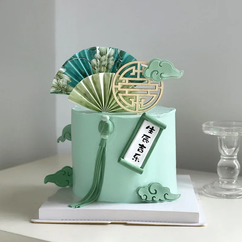 

Chinese Style Happy Cake Topper Dragon and Phoenix Topper Birthday Cake Decoration Supplies for Mon Dad Birthday Party Love