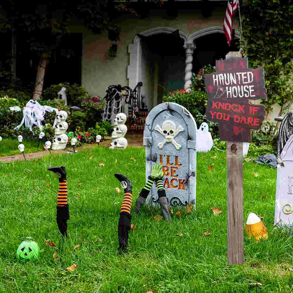 

2Pcs Props Creepy Creative Practical Street Sign Street Warning Sign for Backyard