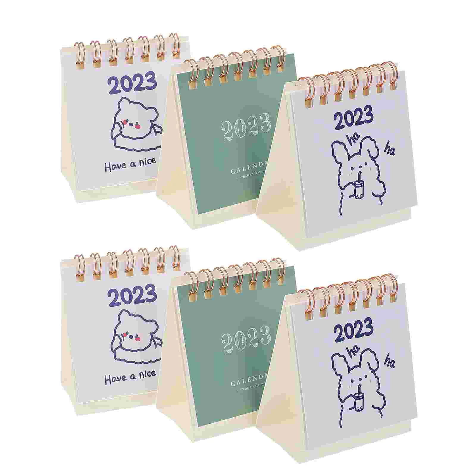 

15Pcs Household Standing Calendar Convenient Desk Calendar Desktop Table Calendar