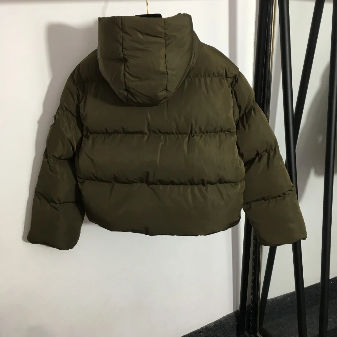 Cotton Velvet Clothes High Quality Winter Brand  Womenswear Triangle Marker Warm Coat Casual Tops Hooded 6674