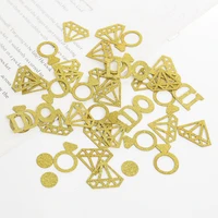 100pcs ring diamond confetti bridal shower decorations glitter paper for wedding party table valentines day proposing marriage