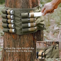 seasoning bottle storage bag foldable portable canvas bag for outdoor camping picnic snap buckle storage bag without bottle