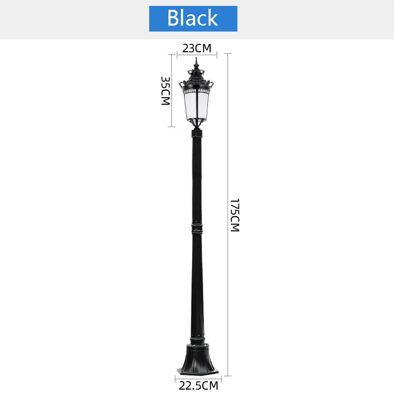 

Антикварные уличные фонари WECUS, черный/бронзовый, алюминий, акрил, E27
