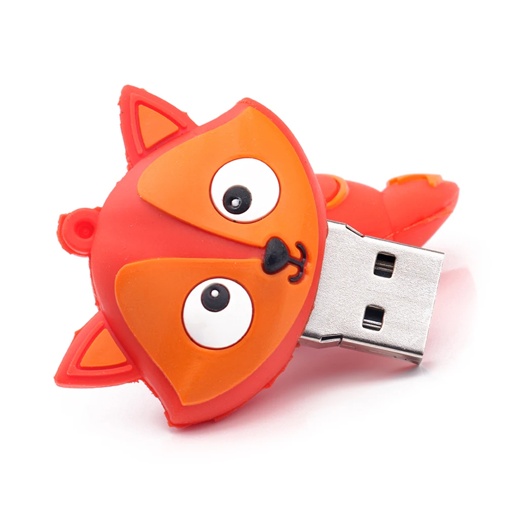 

2021 Cute Penguin Owl Fox Pendrive Flash Cartoon Penguin Mini USB Flash Drive Metal Pendrives Memory Stick U Disk