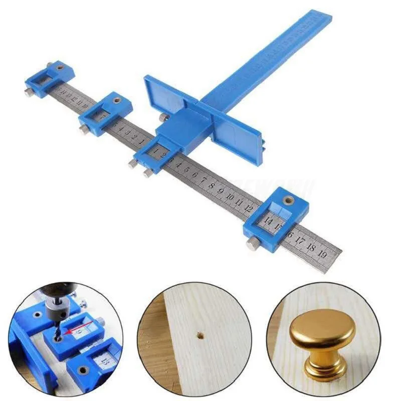 Detachable Drill Guide Punch Locator Installation Ruler Tool Hole Punch Jig Tool Center Drill Bit Hole Punch Woodworking Tools