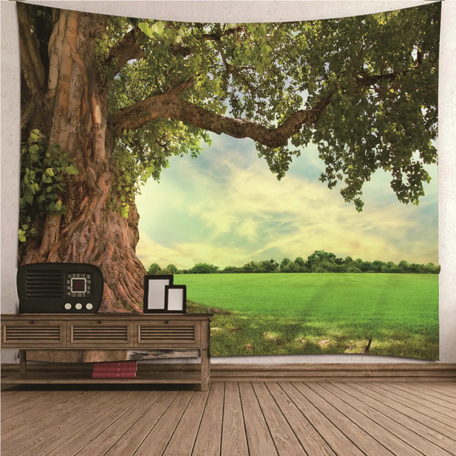

Tapestry Wall Art Large Tapestry Wall Hanging natural scenery Big Tree On The Grassland Wall Hanging Blanket Dorm Art Decor