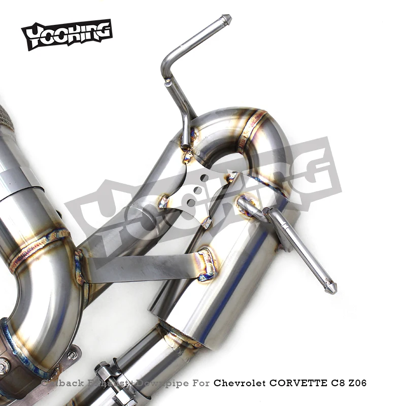 Фото Индивидуальная OEM-система выхлопа с клапанами для Chevrolet CORVETTE C8 Z06 2019-2025: трубы из нержавеющей стали, выхлопная система Catback, коллектор, даунпайп №3