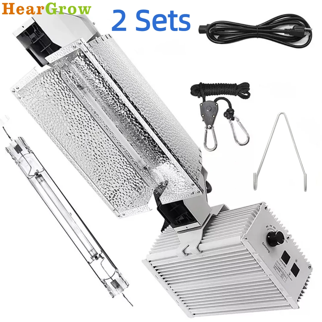 HearGrow, 2 шт., HPS, 1000 Вт, освещение для выращивания растений, тепличные палатки, регулятор яркости освещения, Регулируемая яркость, лампа для роста цветов