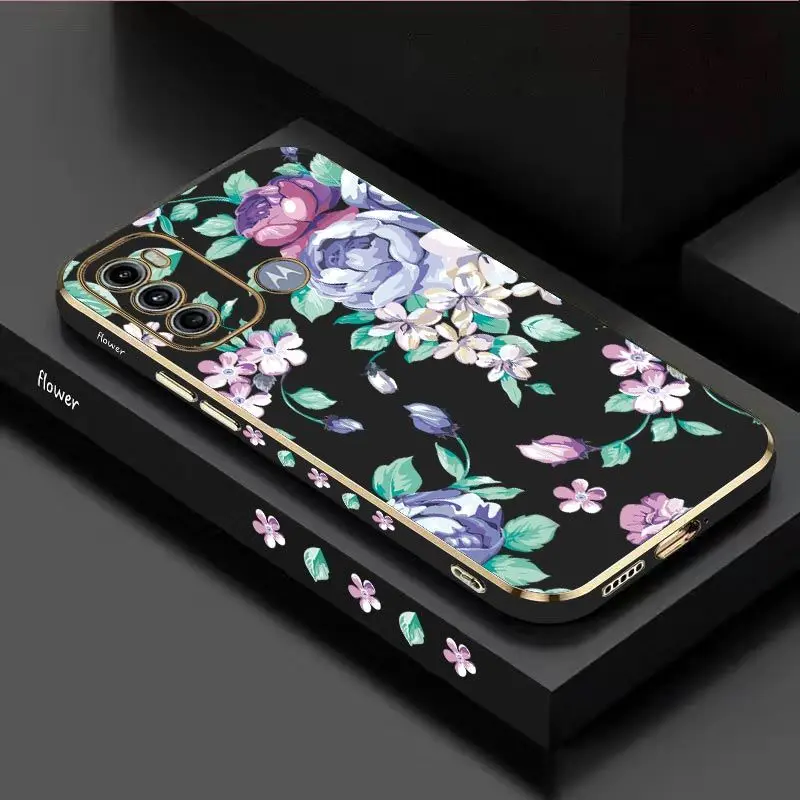 

Rose In Comic Book Luxury Plating Phone Case For Motorola Moto G60 G50 G53 G52 G42 G30 G20 G22 G52 E20 G9 Play Cover