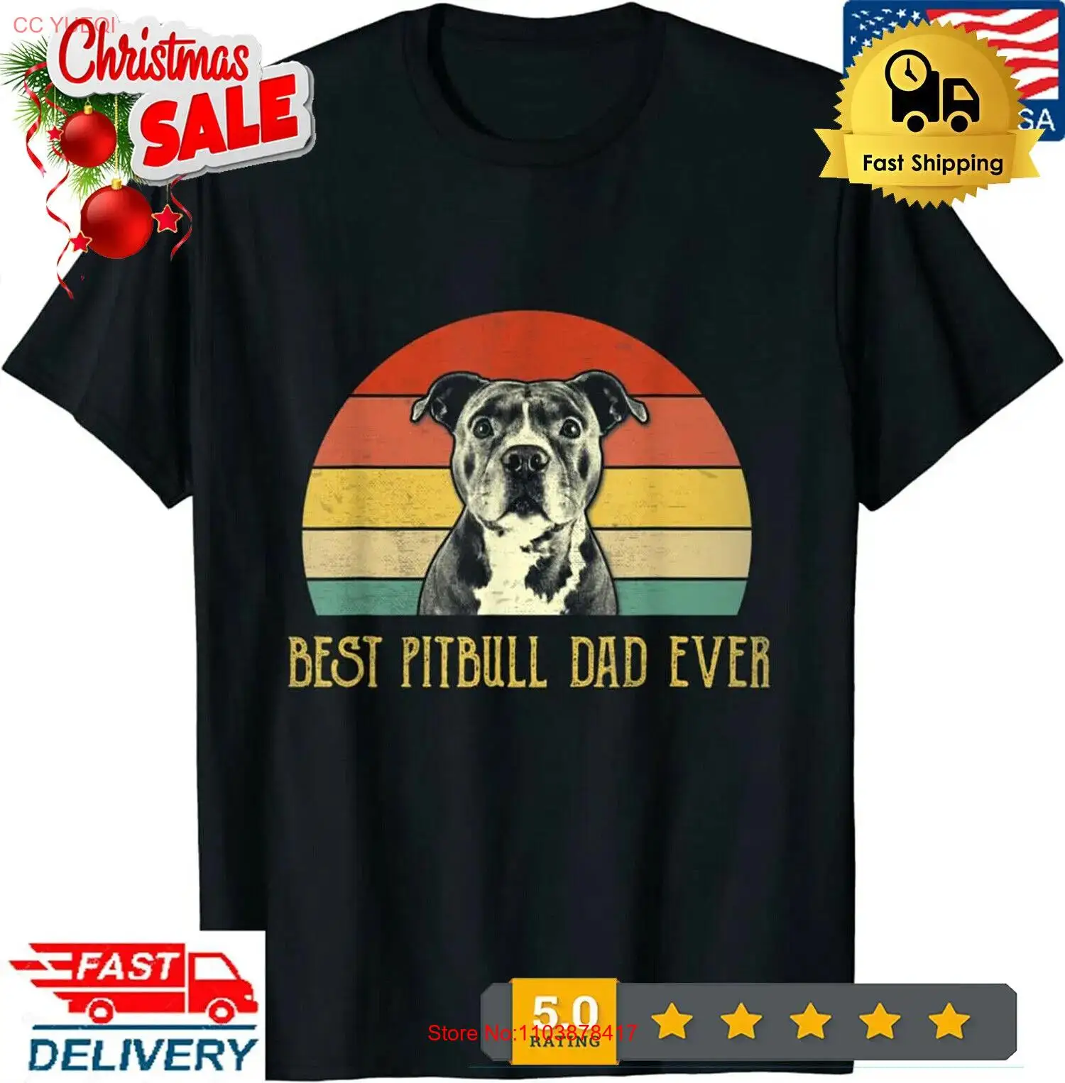 Лучший Питбуль папа собака любимый подарок на день отца футболка для папы