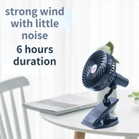 mini clip fan rechargeable silent 4 blades baby stroller fans portable air cooling 3 speeds students desk usb air conditioning