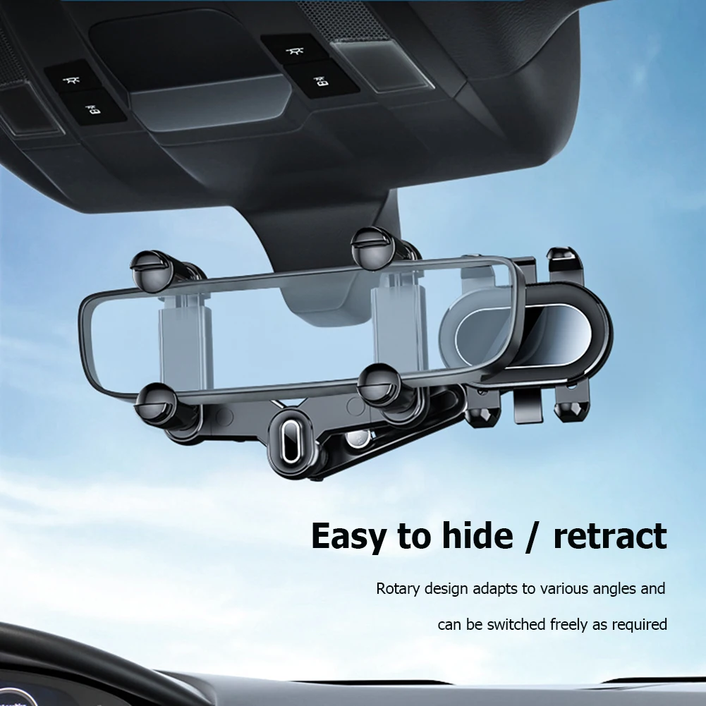 

Автомобильное зеркало заднего вида с креплением держатель телефона Универсальный многофункциональный вращающийся на 360 градусов держател...