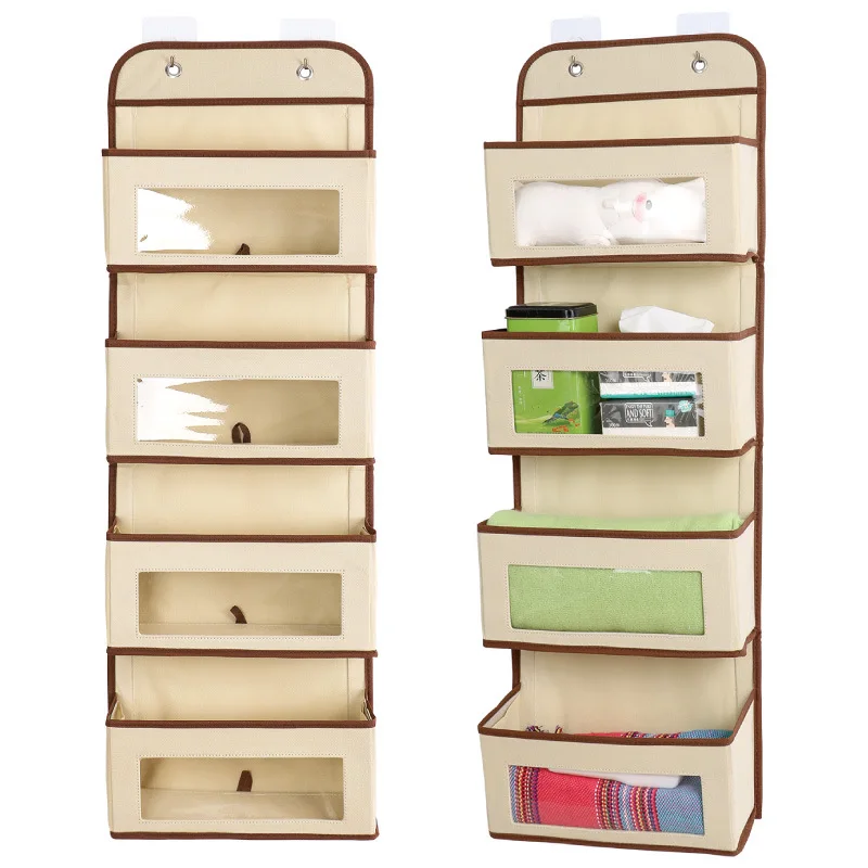 

1PCS Over The Door Pocket Organizer Hanging Clear Window Storage Bag with Hooks Children Nursery Closet,Wall-mounted Household