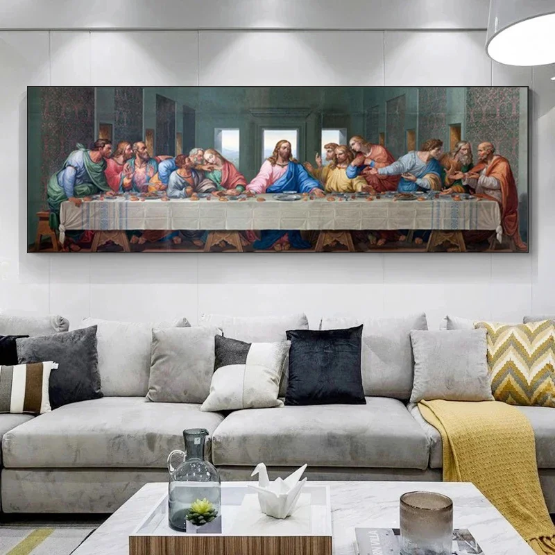 

Плакат прошлой ужин, известная картина да Винчи, печать на холсте, Настенная картина для офиса, гостиной, украшение для дома