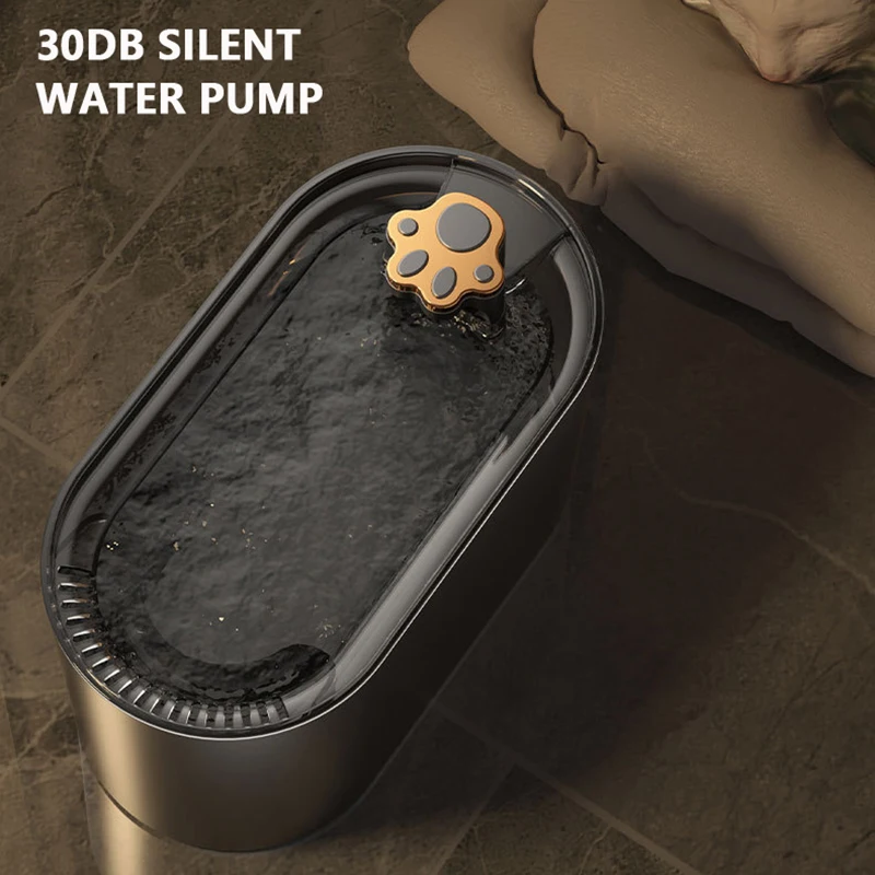 Автоматический питьевой фонтан для кошек 3000 мл бесшумный Поильник диспенсер