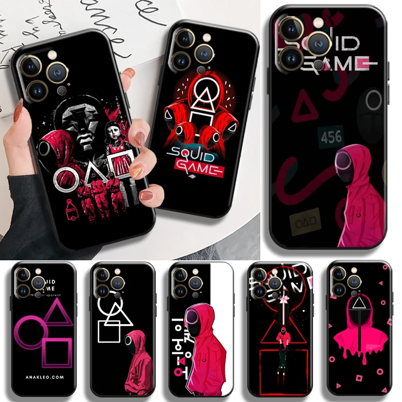 

Squid Game Korea Phone Case For Apple iPhone 13 12 11 Pro Max X XR XS Max 5 5s 6 6S 7 8 Plus SE2020 13 12 Mini Coque