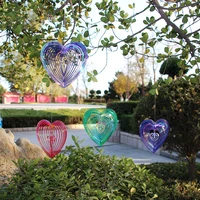 metal 3d heart shaped rotating wind chime wind turn love wind chime wind turn pendant outdoor garden indoor and outdoor pendant