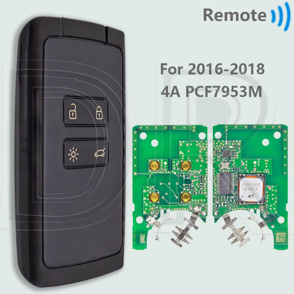 

DR 4A PCF7953M/NCF29xMChip 433 МГц автомобильный дистанционный ключ KR5IK4CH-01 для Renault Kadjar Clio5 Zoe2 Koleos Captur Scenic Megane 2016-2022