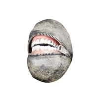 teeth rocks concrete smileys stones with zipper fun tricky garden ornaments perfect gift four your friends and neighbors statues