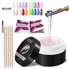 Набор акриловых гель-лаков ROSALIND, 4 шт. для наращивания ногтей, удаляется замачиванием, Полуперманентная УФ-лампа, белые, прозрачные полимерные Наборы инструментов для ногтей