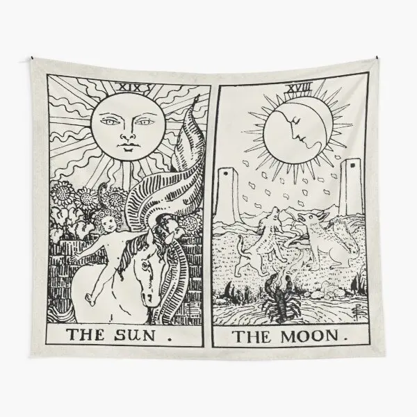 

Карты Таро с солнцем и луной, украшение для дома, гостиной, спальни, искусство, настенный коврик, покрывало с принтом