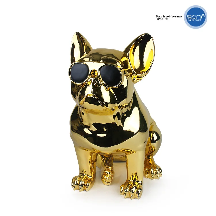 

MODERN PERSONALITY CREATIVE RESIN BULLDOG DOG SCULPTURE HOME DECORATION ACCESSORIES PARLOR DOG ORNAMENT RESIN ANIMAL STATUE GIFT