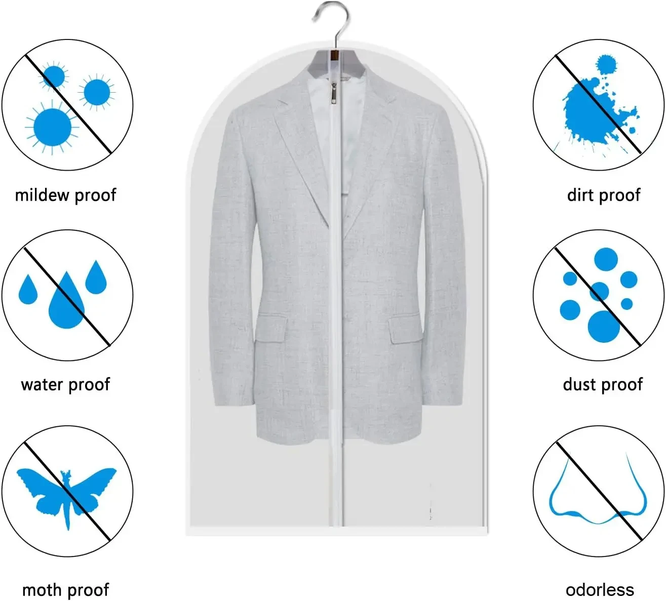 

Пылезащитный чехол для одежды Sindax, прозрачный