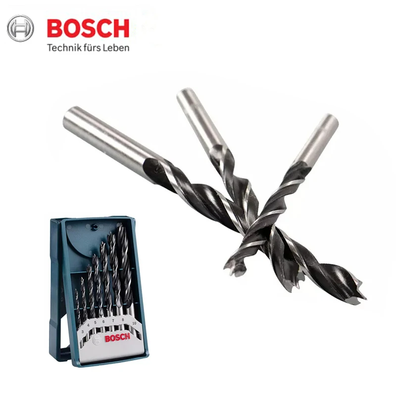 Bosch Mini Round Handle Wood Drill Bits 7pcs Kit for Drilling In Soft and Hard Wood Accurate Positioning