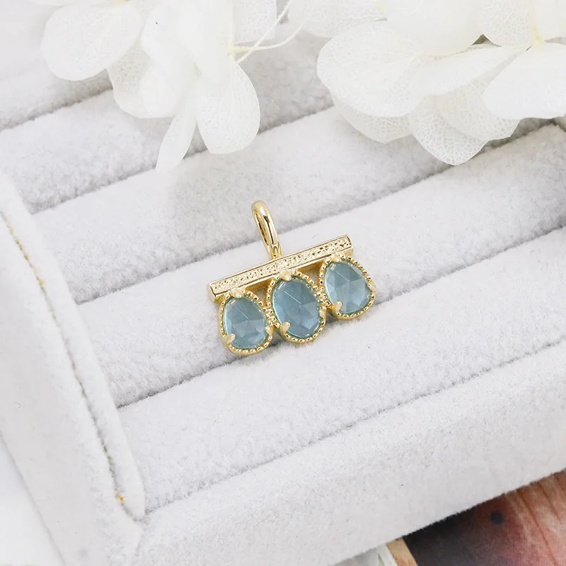 MoBuy ожерелье из стерлингового серебра 925 пробы с синим стеклом для женщин