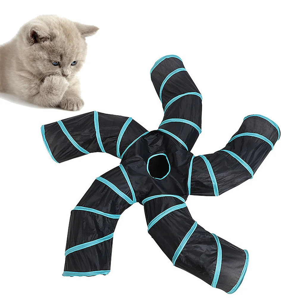 

Foldable Cat Tunnel Toy 5 Ways Cat Playing Tunnel Interactive Tube Toys S Shaped Tunnel Educational Game Tunnel