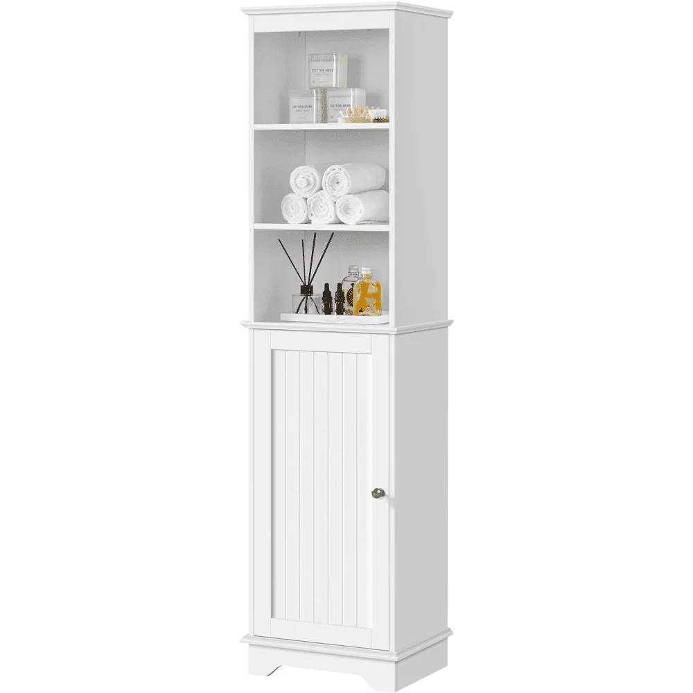 

/SmileMart Wooden Slim напольный шкаф для ванной комнаты для небольшого пространства, белый
