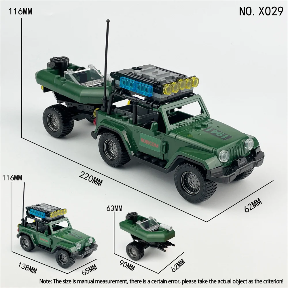 Вторая мировая война армированный автомобиль прицеп модель MOC DIY строительные