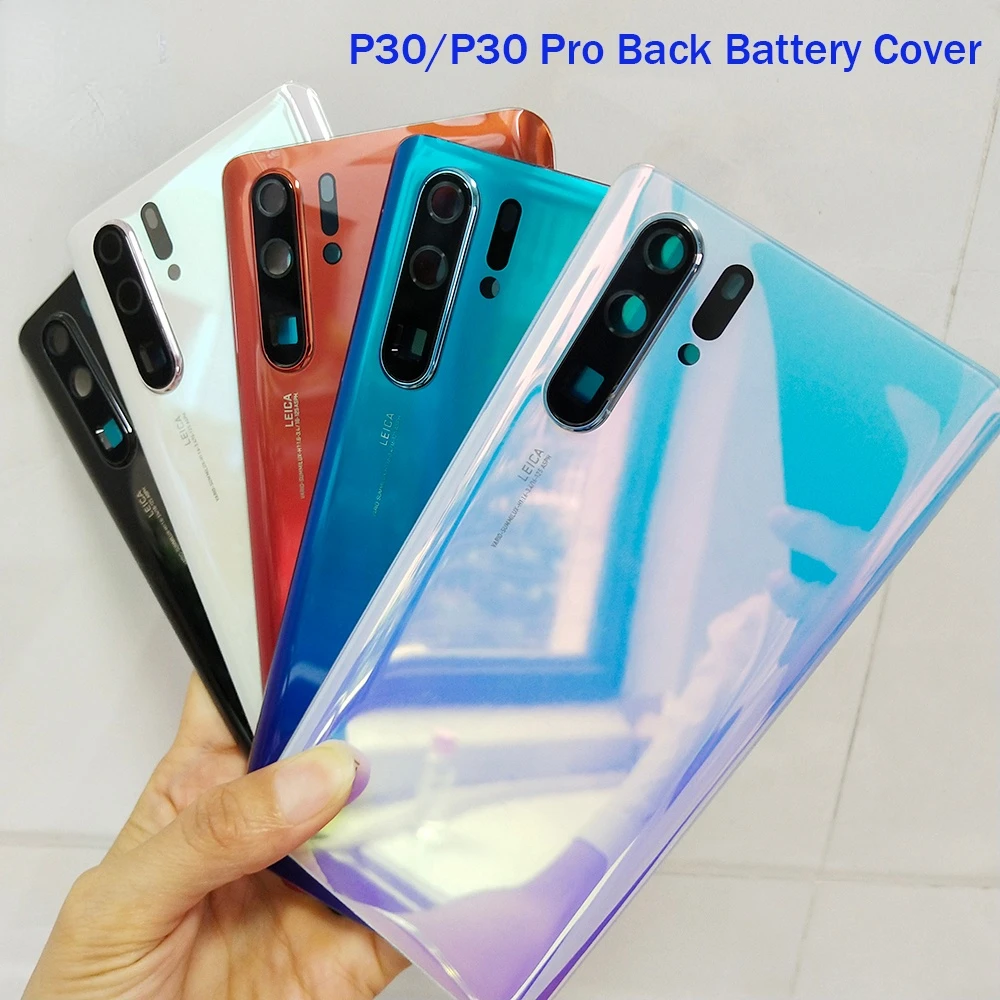 New in P30 Pro P30pro Battery Cover Back Glass Panel Rear Housing Case + Camera Glass Lens Frame Replacement for huawei P 30