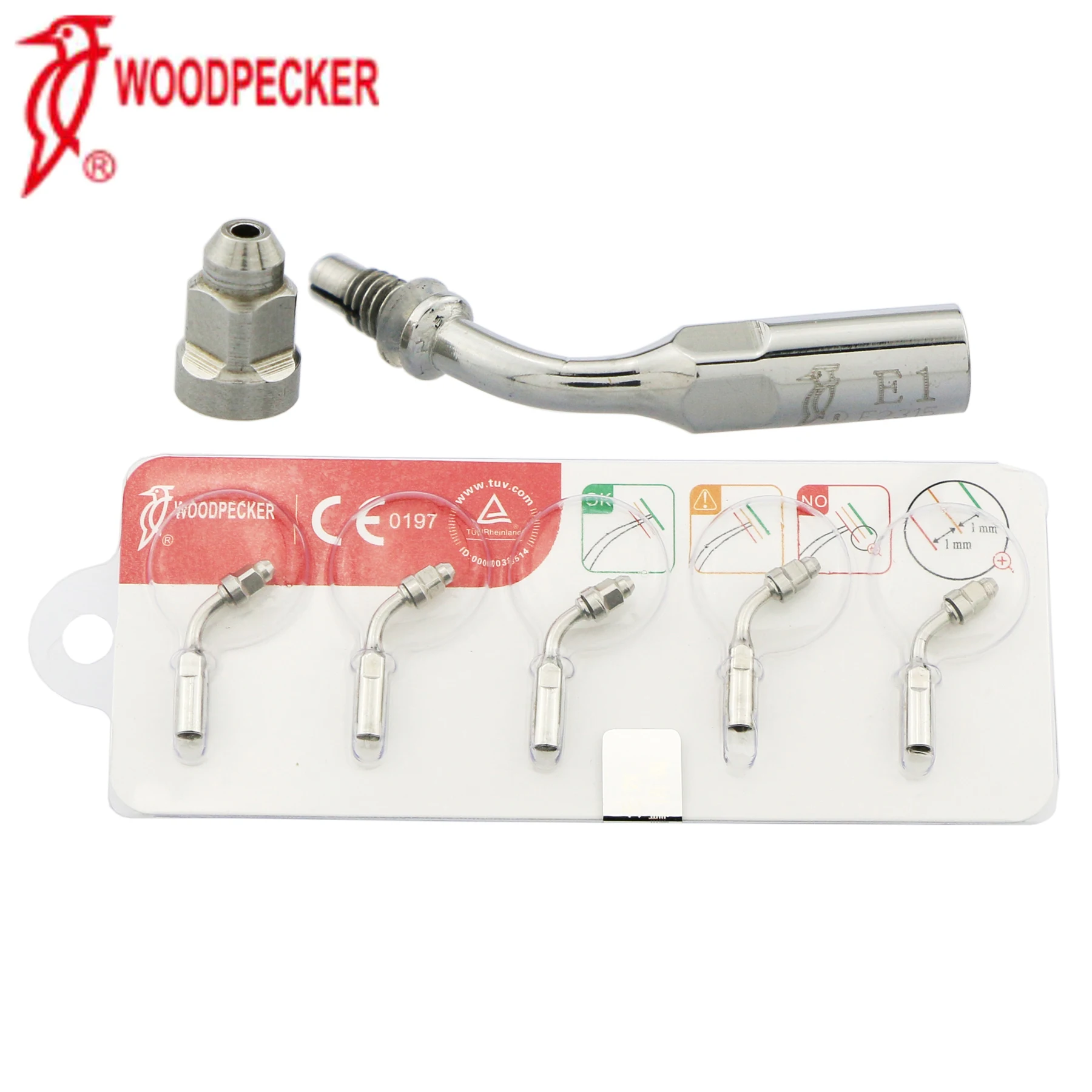 

5Pcs Woodpecker Dental 120° Holder Root Canal Cleaning Irrigating Ultrasonic Scaler Endodontics Preparation Tips E1 Fit UDS EMS