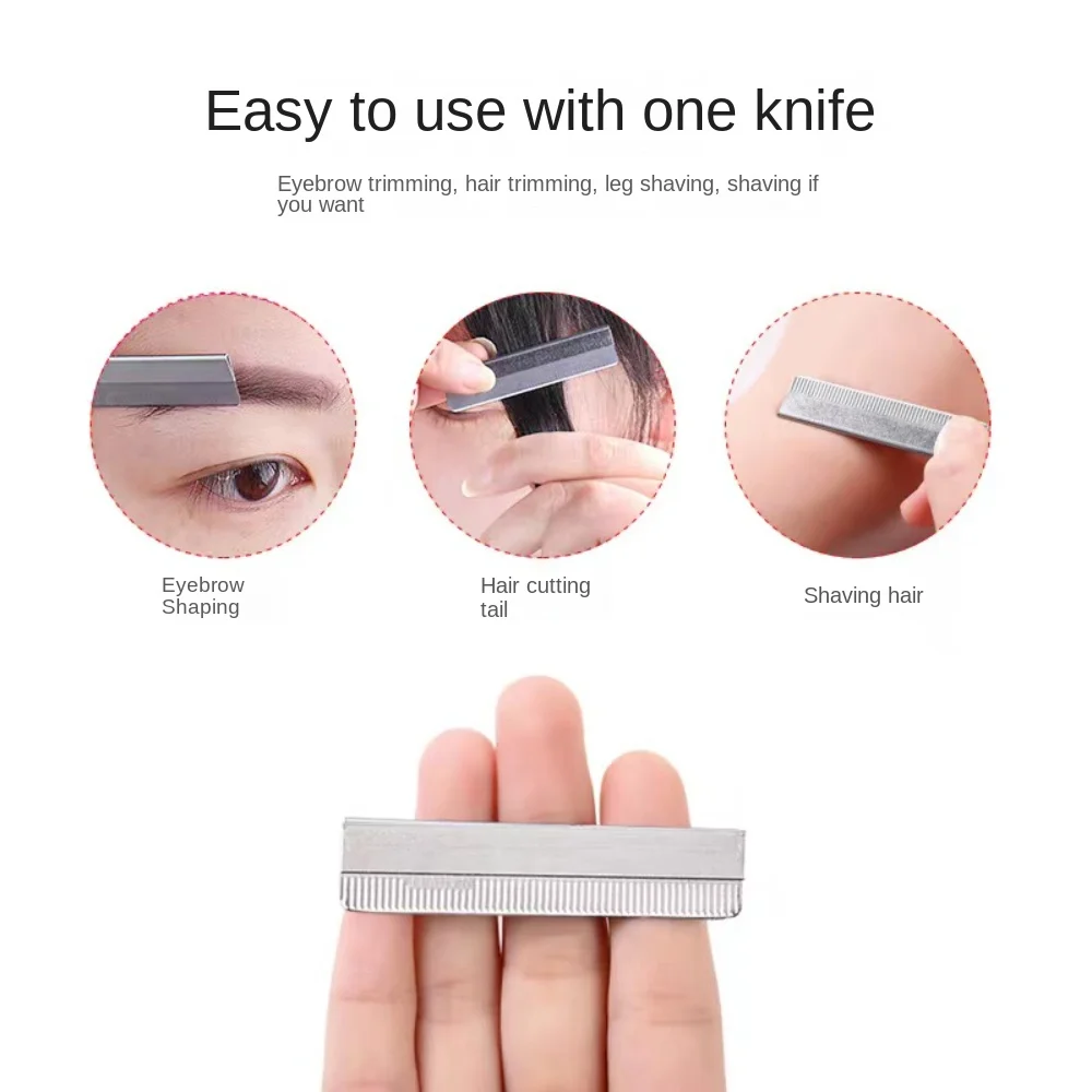 100Pc/Lot Stainless Steel Multi-function Sharp Feather Blade Professional Hair Trimming Razor Eyebrow Trimming Knife Makeup Tool