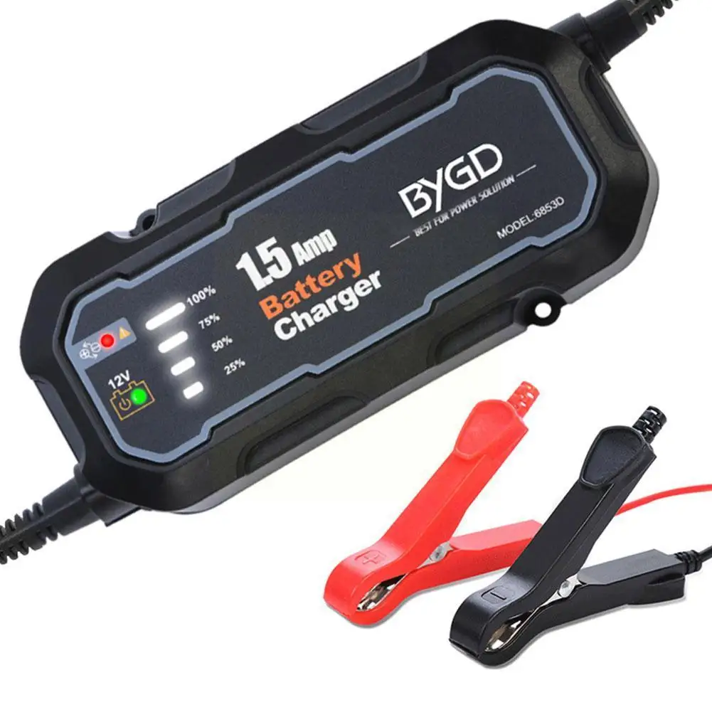 

Car Automatic Smart Battery Charger 12V DC 1.5A Automatic Battery Charging Tool Maintainer For Car Motorcycle Trickle Charg S3M5