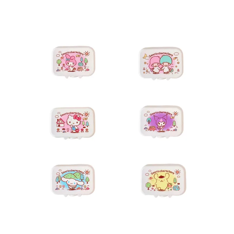 

Мультяшный ароматизатор для мыла Cinnamoroll Kuromi с откидной крышкой для мыла с крышкой для туалета дома общежития ванной комнаты Коробка для мыл...