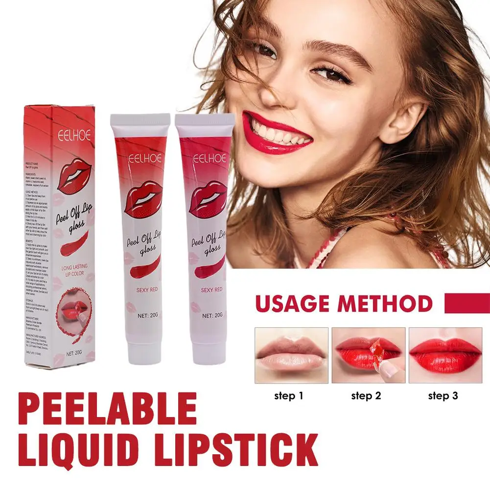 

Peel Off Lip Gloss 2Colors Amazing Moisturizing Waterproof Lipstick Tear-Off Liquid Matte Long-Lasting Lip Velvet Makeup St O8V9