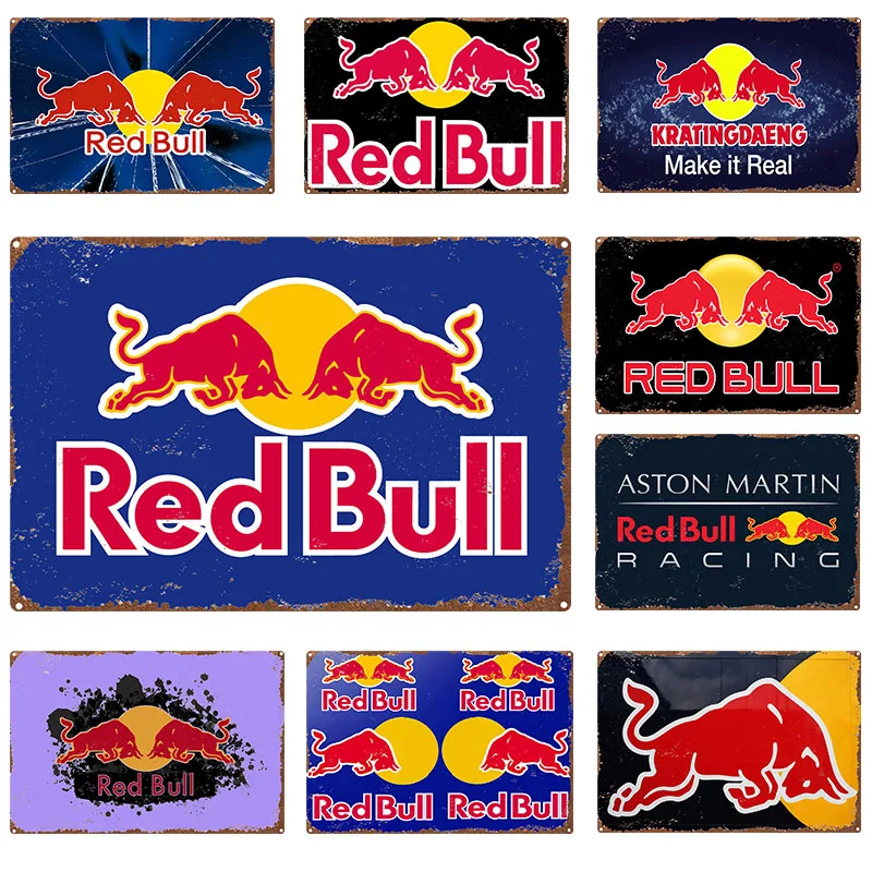 

Жестяной знак Red Bull, потертый бренд, железная живопись, винтажная настенная живопись, металлическая пластина, декор для бара, паба, клуба, мужская пещера, настенное украшение для дома