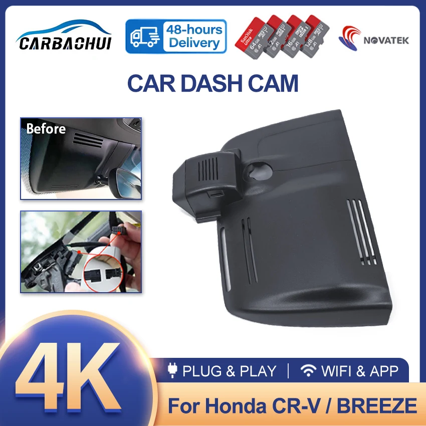 HD 4K 2160P Car DVR WIFI Driving Video Recorder Dash Cam Camera For Honda CRV CR-V BREEZE 2015-2021,Plug and Play DashCam